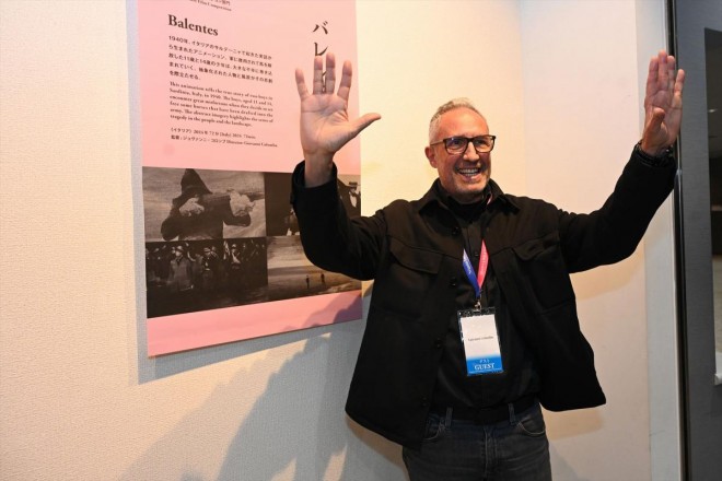 Director Giovanni Columbu receives the Border Award for Balentes